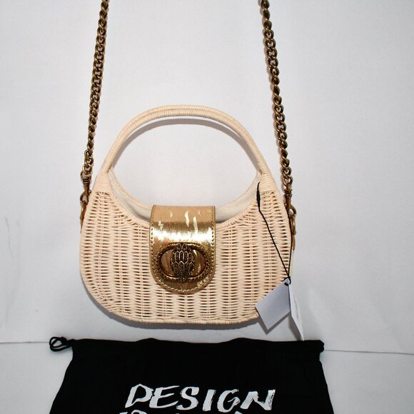 Kurt Geiger Chelsea Basket Rattan Small Hobo Crossbody Bag in Beige #4354849999 - Picture 3 of 7